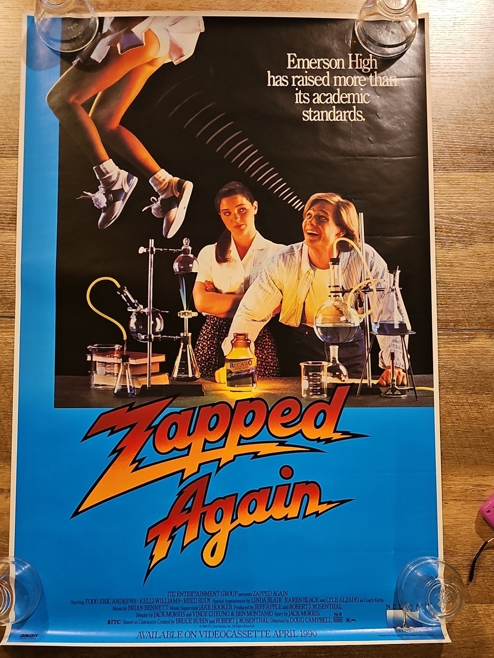 Original Zapped Again! 1990 VHS Promo Poster - Nelson / Orion Distribution
